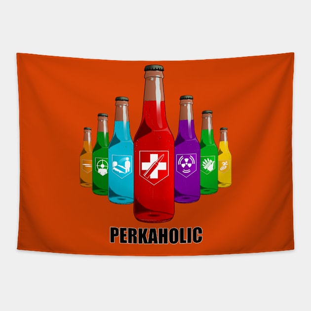 Zombie Perks in Triangle Perkaholic on Orange Tapestry by LANStudios