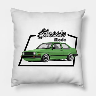 car sedan classic mode green Pillow