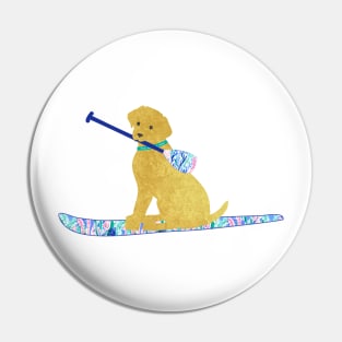 SUP Preppy Golden Retriever - Lilly Inspired Stand Up Paddle Board Pin