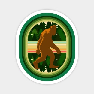 Bigfoot walking infront of trees Magnet