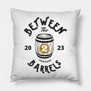 Between 2 Barrels Podcast Logo (Black) Pillow