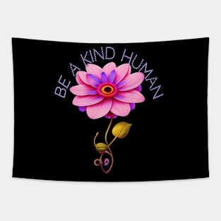 Be A Kind Human Design #7 Pink & Purple Flower Tapestry