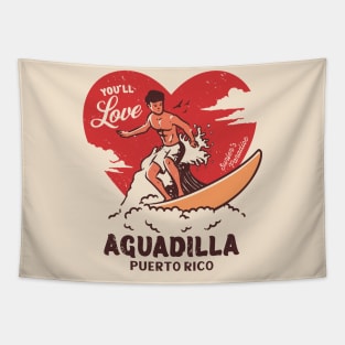 Vintage Surfing You'll Love Aguadilla, Puerto Rico // Retro Surfer's Paradise Tapestry