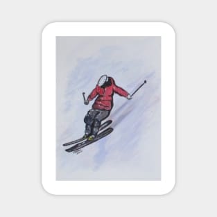 Snow Ski Fun Magnet