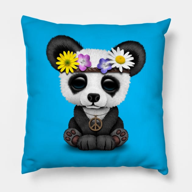 Cute Baby Panda Hippie Pillow by jeffbartels