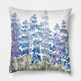 blue purple lupin flowers field horizontal Pillow