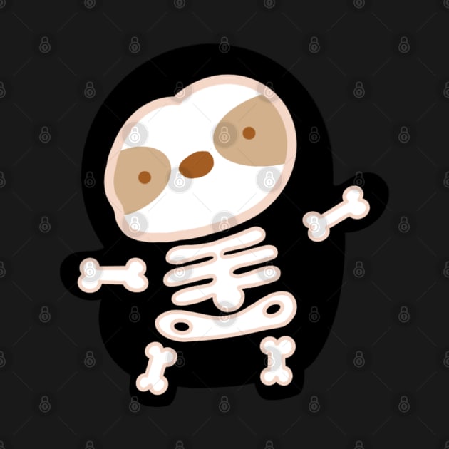 Cute Halloween Skeleton Sloth by theslothinme