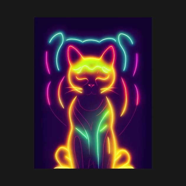 cat halloween neon by ComicsFactory