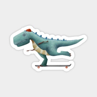 Dinosaur on a skateboard Magnet