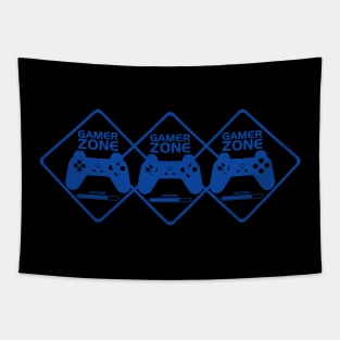 Gamer Dark Blue Minimalist Aesthetic Design Tapestry