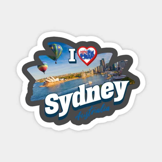 I Love Sydney Australia Magnet by Vinokurio