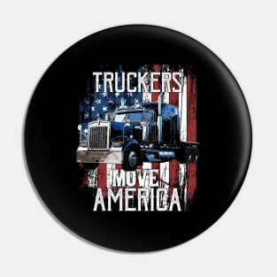 Trucker American Flag Truck Driver Pin