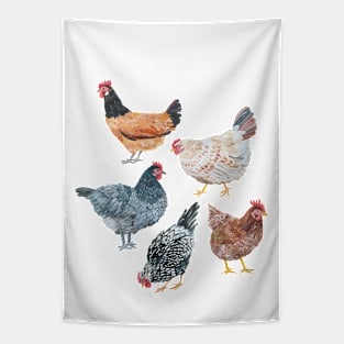 Flock of chickens Tapestry