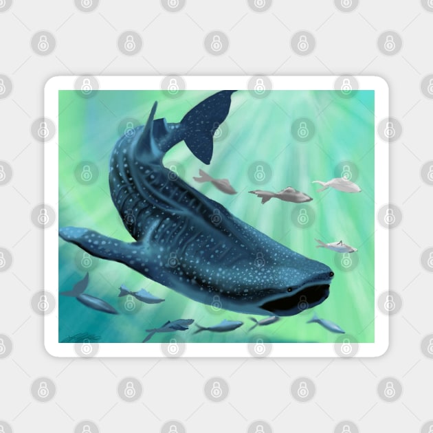 Whale Shark and Friends Magnet by DoraBlackwood