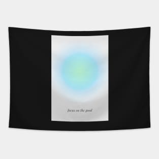 Positive Affirmation Blue Green Aura Tapestry