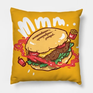 Mmm Burger Pillow