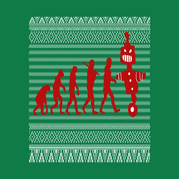 Robot Evolution Ugly Christmas Sweater Design by Eric03091978