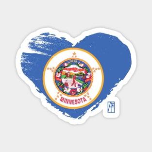 U.S. State - I Love Minnesota - Minnesota Flag Magnet