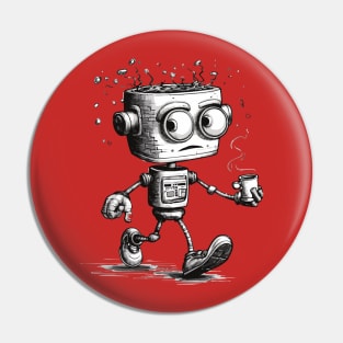 Vintage Robot Coffee Maker Pin