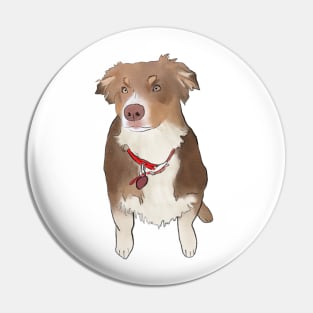 Australian Shepherd Digital Dog Drawing Pin