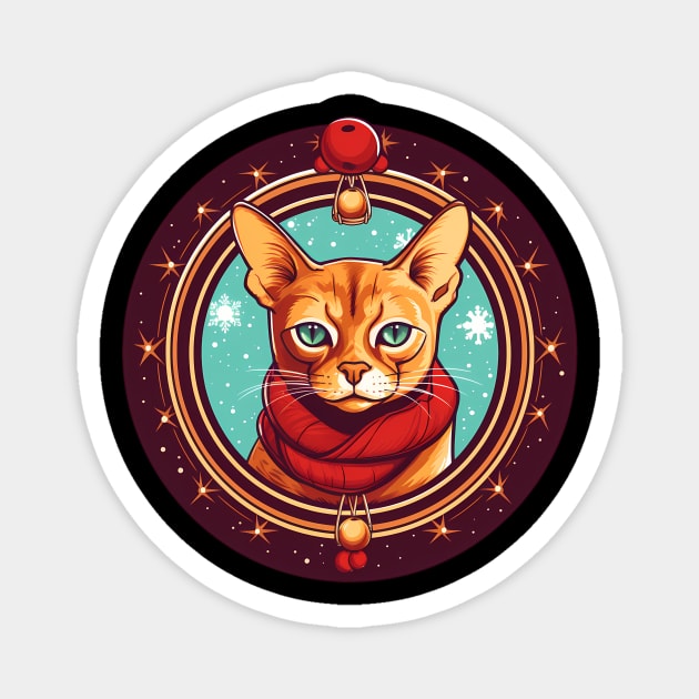 Abyssinian Cat Xmas, Love Cats Magnet by logiamerch
