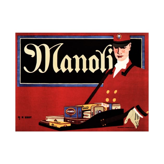 MANOLI CIGARS by Hans Rudi Erdt 1911 German Plakatstil Lithograph Advertisement by vintageposters