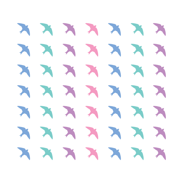 Pastel Purple Martin Birds Flying Pattern by Rosie's Rings and Things