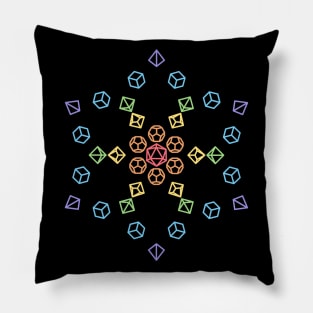 Flower Rainbow Polyhedral Dice Pillow