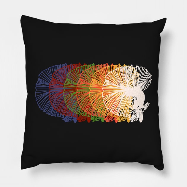 Rainbow Fish Vintage Pillow by panco