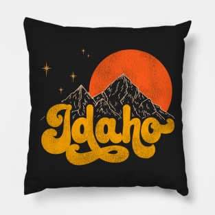 Vintage State of Idaho Mid Century Distressed Aesthetic Pillow