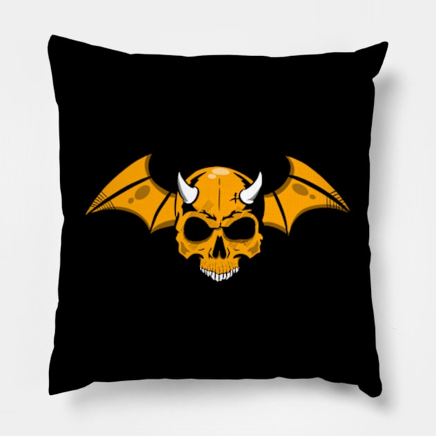 Bat style skull Pillow by Linys