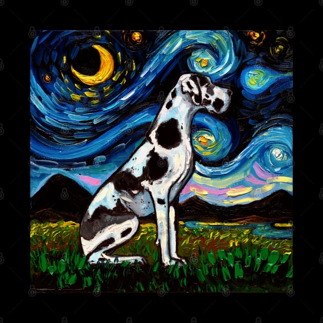 Great Dane Harlequin Night by sagittariusgallery