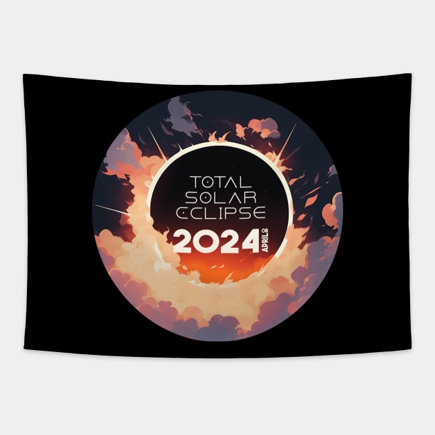 Dawn of Solar Eclipse, Astronomical Event Total Solar Eclipse Art Tapestry by Moonfarer