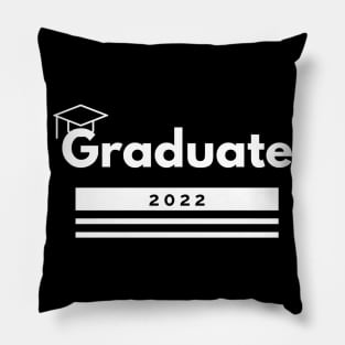 Graduate 2022. Simple Typography Black Graduation 2022 Design with Graduation Cap. Pillow