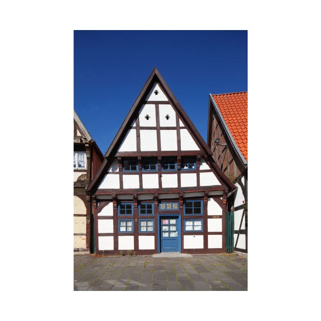 Historic half-timbered house on the church square, Nienburg an der Weser, Lower Saxony, Germany, Europe by Kruegerfoto