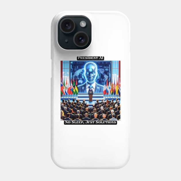 President AI: No Sleep, Just Solutions Phone Case by St01k@