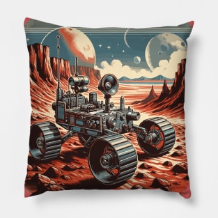 Martian  Mars Chronicles: Retro Rover Quest Pillow