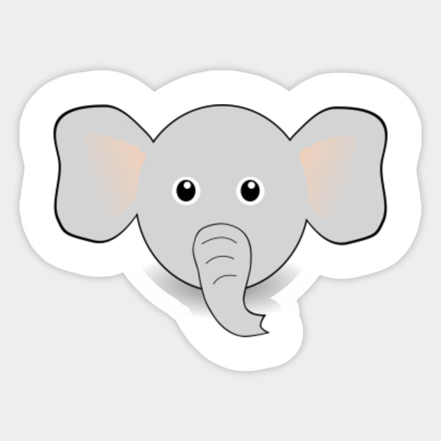 Funny Elephant Face Cartoon Cartoon Animals Sticker Teepublic