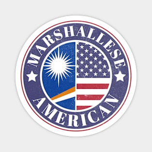 Proud Marshallese-American Badge - Marshall Islands Flag Magnet