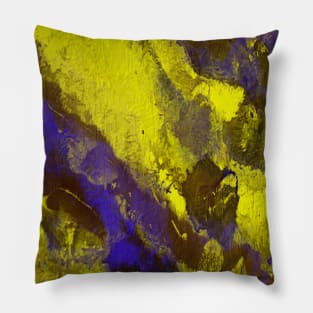 blue gold and yellow painting artwork  abstract art from nature Pillow