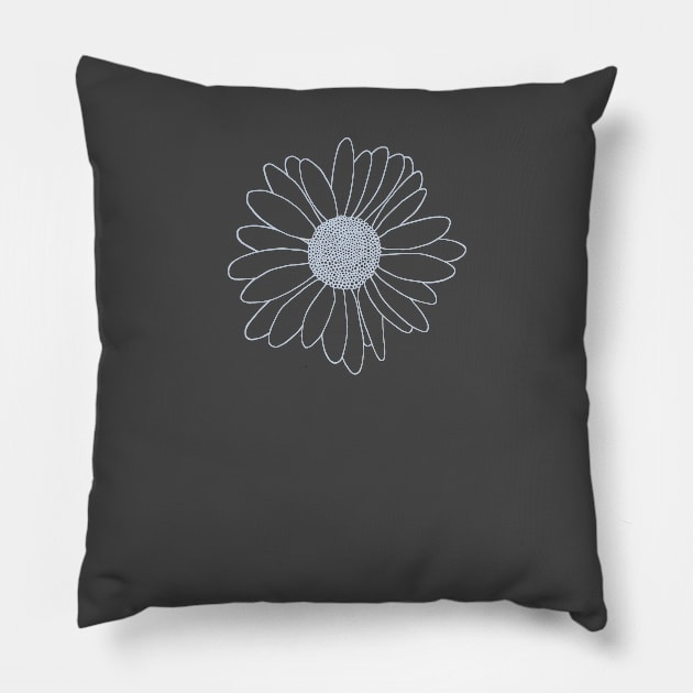 Daisy 2 Repeat Cerulean Pillow by ProjectM