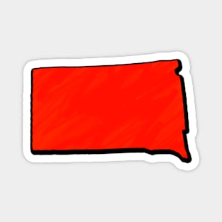 Bright Red South Dakota Outline Magnet