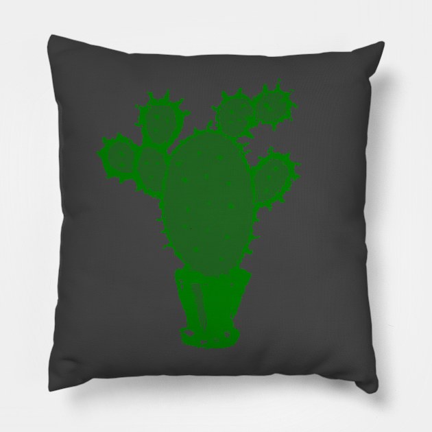 Green cactus Pillow by artbyluko