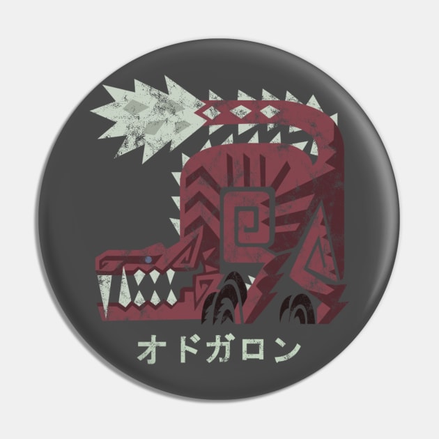 Monster Hunter World Odogaron Kanji Icon Pin by StebopDesigns