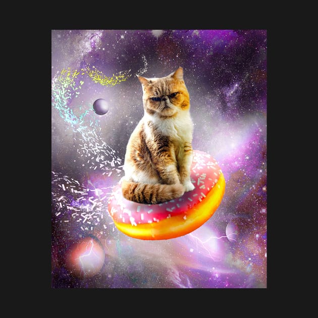 Galaxy Cat Donut - Space Cats Riding Donuts by Random Galaxy