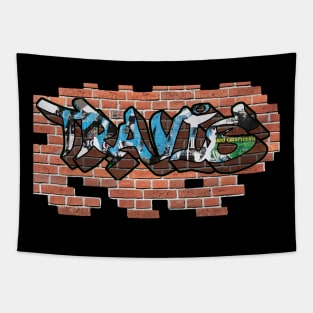 TRAVIS Urban Street Graffiti Style Name Tapestry