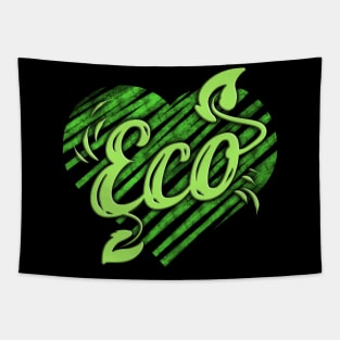 Green Leaves Logo Eco For Vegetarians And Vegan Tapestry