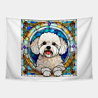 Stained Glass Bichon Frise Tapestry