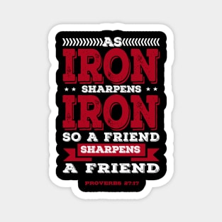 As Iron Sharpens Iron Bible Scripture Verse Christian Magnet