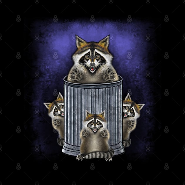 Trick or trash cute raccoons Halloween by Artardishop